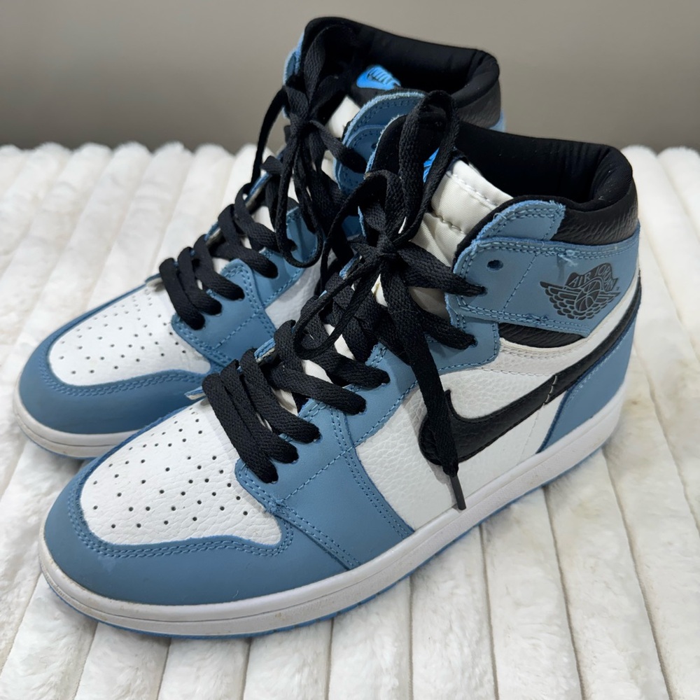 Designer Inspired Men's University Blue and White Sneakers size 8